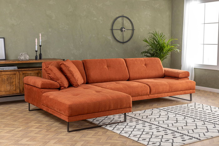 Atelier Del Sofa Mustang Small Left Sofá Esquinero Naranja 174 x 274 cm